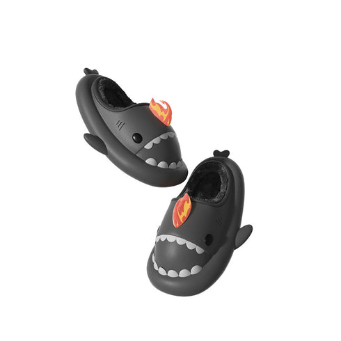 Sharkicks Basic - Hiver, Chaussons Requins Kaiju de Feu, Talon Ouvert